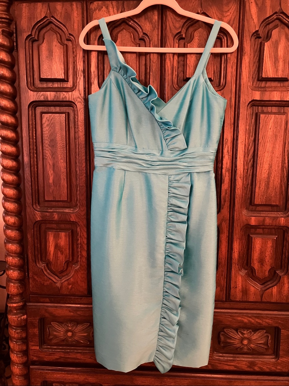 Bright turquoise Evan-Picone sheath dress